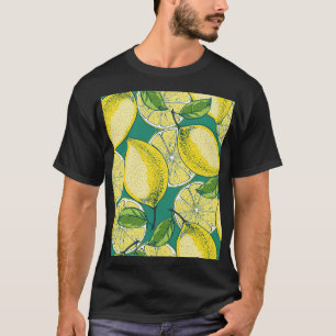 Camiseta Ilustracion sin soldadura Lemon Fruit Vintage