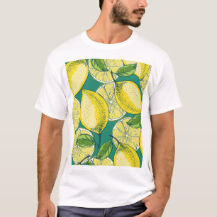 Camiseta Ilustracion sin soldadura Lemon Fruit Vintage