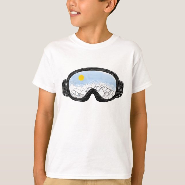 Camiseta Ilustracion Ski Goggles Mountain View (Anverso)