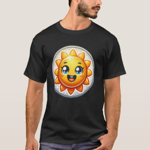 Camiseta Ilustracion Sol Sonriente Y Cuto Para Niños