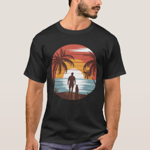 Camiseta Ilustracion Sunshine Beach Day - Hombre y gato
