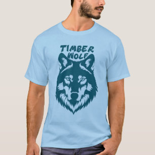 Camiseta Ilustración SVG del majestuoso lobo timber sobre u
