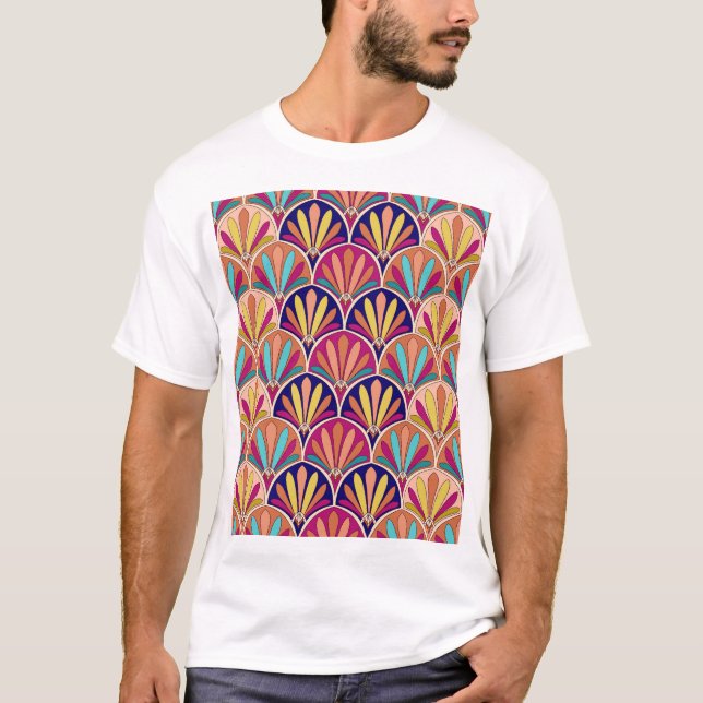 Camiseta Ilustracion textil tradicional indio (Anverso)
