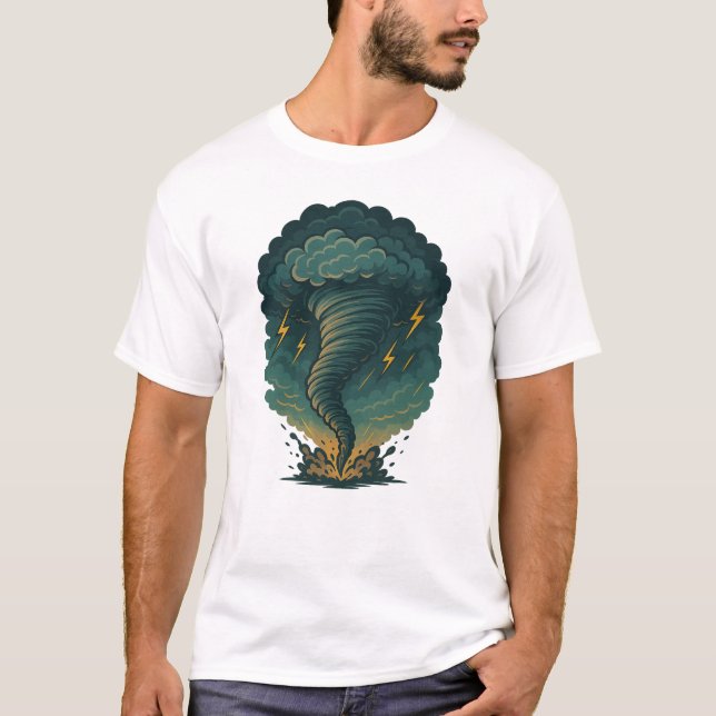 Camiseta Ilustracion Tornado Storm | Relámpago poderoso (Anverso)