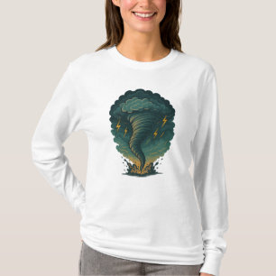 Camiseta Ilustracion Tornado Storm Relámpago poderoso