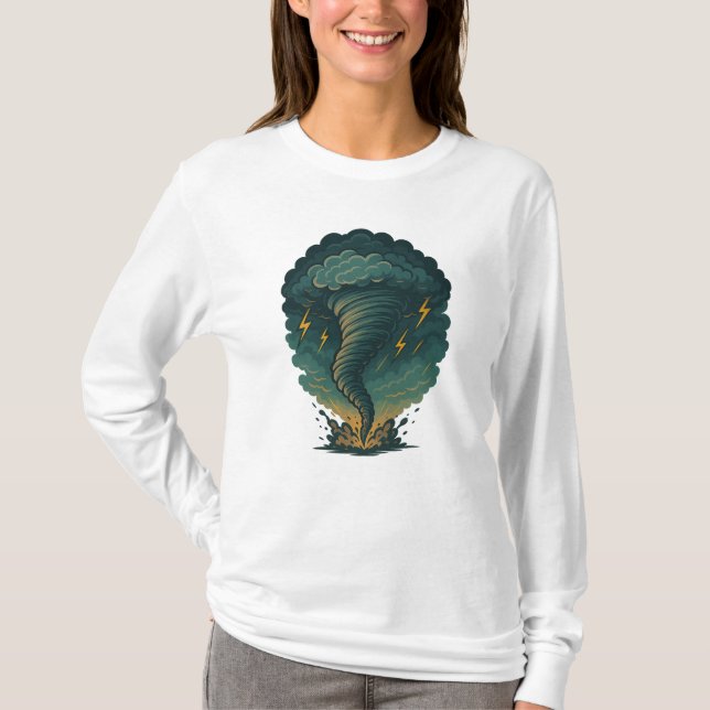 Camiseta Ilustracion Tornado Storm | Relámpago poderoso (Anverso)
