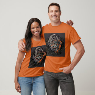 Camiseta Ilustración Tribal Gótica de Cabeza de Lobo en Bos