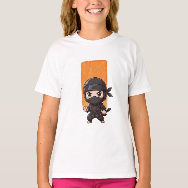 Camiseta Ilustración vectorial de chibi ninja (Anverso)