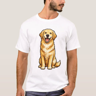 Camiseta Ilustración vectorial de Golden Retriever feliz |