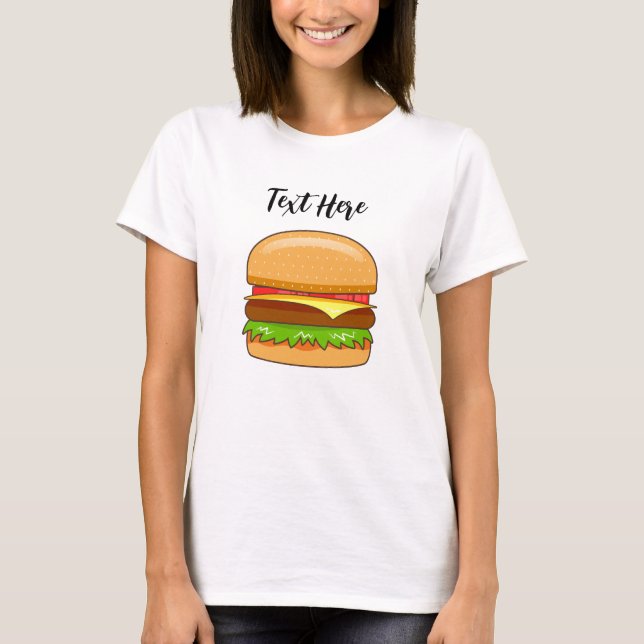 Camiseta Ilustración vectorial de hamburguesa (Anverso)