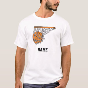 Camiseta ilustración vectorial de pelota de baloncesto en l