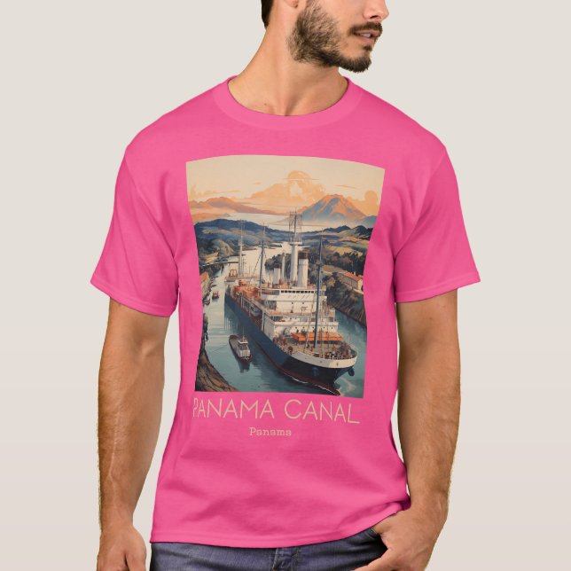 Camiseta Ilustracion Viajero Del Canal De Panamá (Anverso)