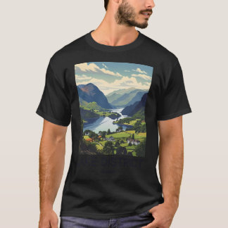 Camiseta Ilustracion Viajero Vintage Del Distrito Lake - E