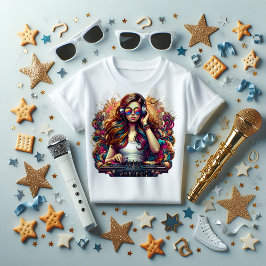 Camiseta Ilustracion Vibrant Chica Dj