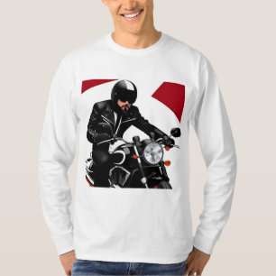 Camiseta Ilustración vibrante de un motociclista en acción
