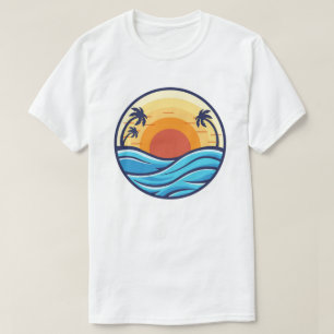 Camiseta Ilustracion vibrante y estilizado de una puesta de