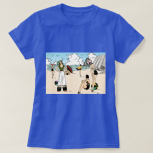 Camiseta Ilustración Vintage Art Deco de la Playa de los añ