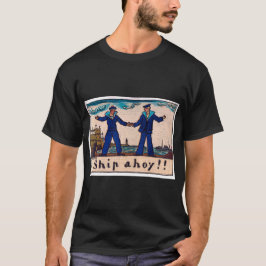 Camiseta ilustracion vintage de 2 marineros