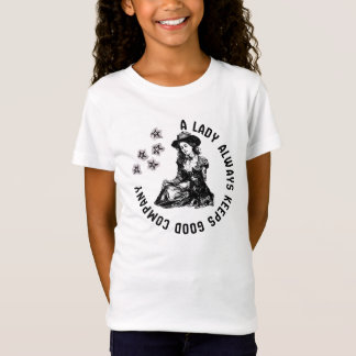 Camiseta Ilustración Vintage de Dama Bruja y Perro