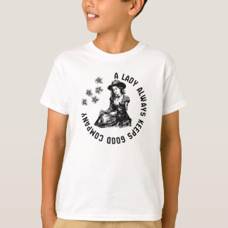 Camiseta Ilustración Vintage de Dama Bruja y Perro