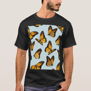 Camiseta Ilustracion Vintage de las mariposas monarcas colo