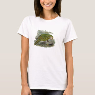 Camiseta Ilustracion Vintage de loro verde Kakapo