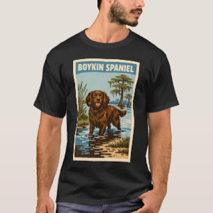 Camiseta Ilustración vintage de pesca en río (1874)
