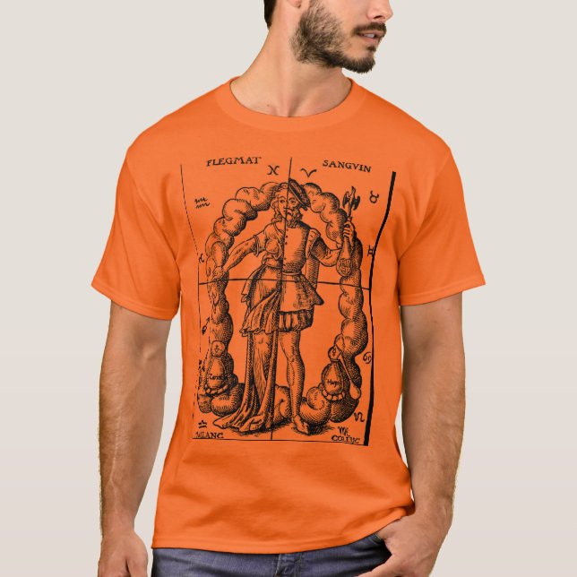 Camiseta Ilustracion vintage de Rótulos zodiacos (Anverso)
