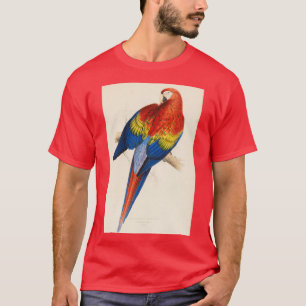 Camiseta Ilustracion vintage de un loro de Macao 1832