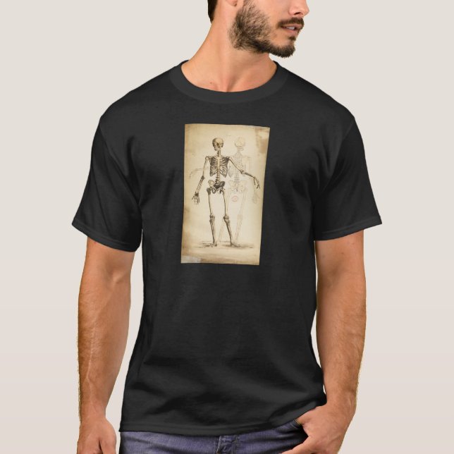Camiseta Ilustracion vintage del esqueleto humano (Anverso)