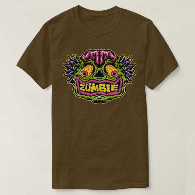 Camiseta Ilustracion Zombie escalofriante (Diseño del anverso)