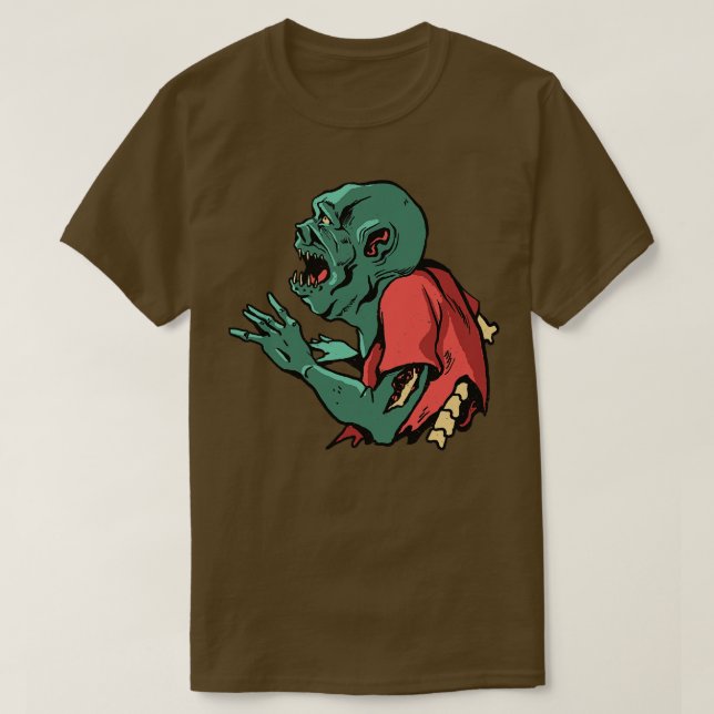 Camiseta Ilustracion Zombie espeluznante 1 (Diseño del anverso)