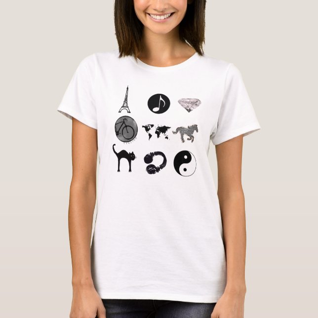 Camiseta ilustraciones agrupados de chicas negras (Anverso)