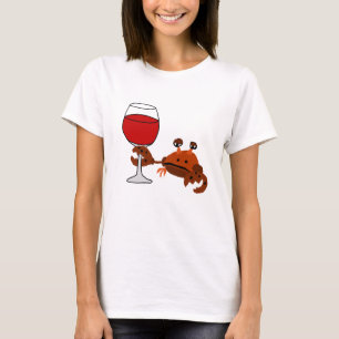 Camiseta Ilustraciones de consumición del vino del cangrej