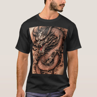 Camiseta ilustraciones de dragón artístico a más simple y