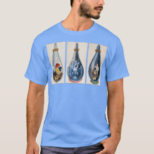 Camiseta Ilustraciones de dragones en frascos alquímicos de