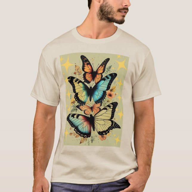 Camiseta Ilustraciones de mariposa (Anverso)