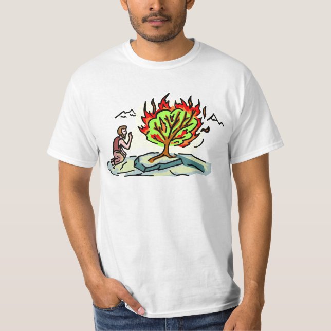 Camiseta Ilustraciones del cristiano de Moses y de la zarza (Anverso)