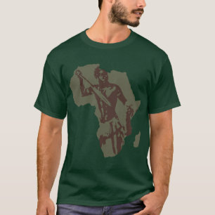 Camiseta Ilustraciones étnicas del guerrero africano del