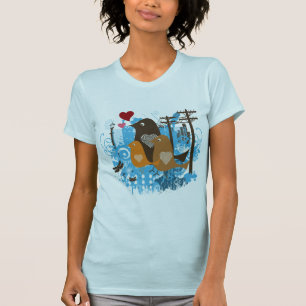 Camiseta Ilustraciones frescas de los pájaros