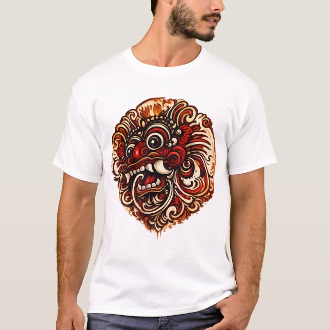 Camiseta Ilustrada de Barong Balinés (Anverso)