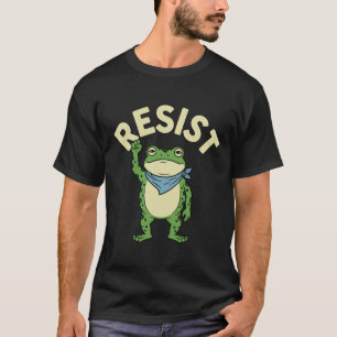Camiseta Ilustrada de Rana Resist, Cute Protest Fr