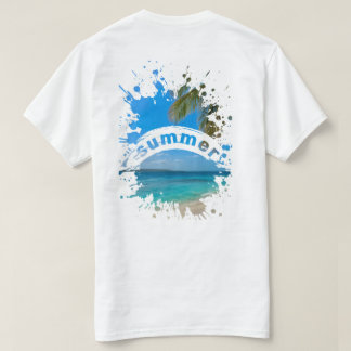 Camiseta Ilustrada de Salpicadura de Playa de Vera