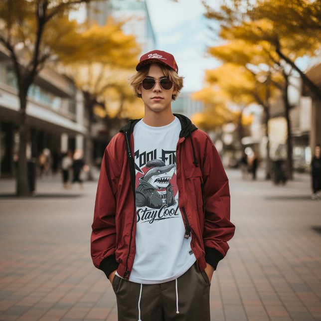 Camiseta Ilustrada de Tiburón Cool Fin (Subido por el creador)