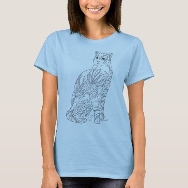 Camiseta Ilustrador de Adobe del gato (Anverso)