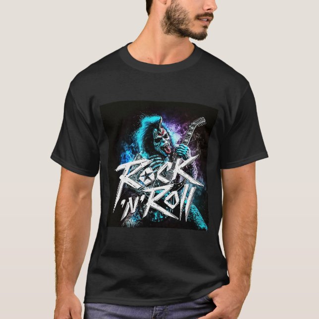 Camiseta Ilustrati de Rock Metalizado duro salvaje y Rollo  (Anverso)