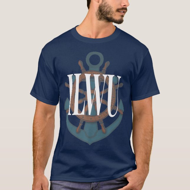 Camiseta ILWU Anclaje de rueda simple Front Premium (Anverso)