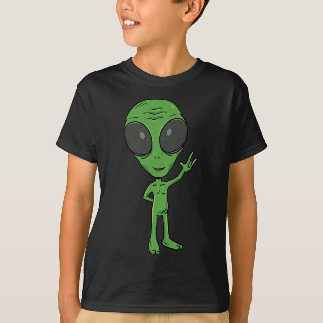Camiseta ILY Alien ASL Hand Gesture Deaf Hearing Loss Consc (Anverso)