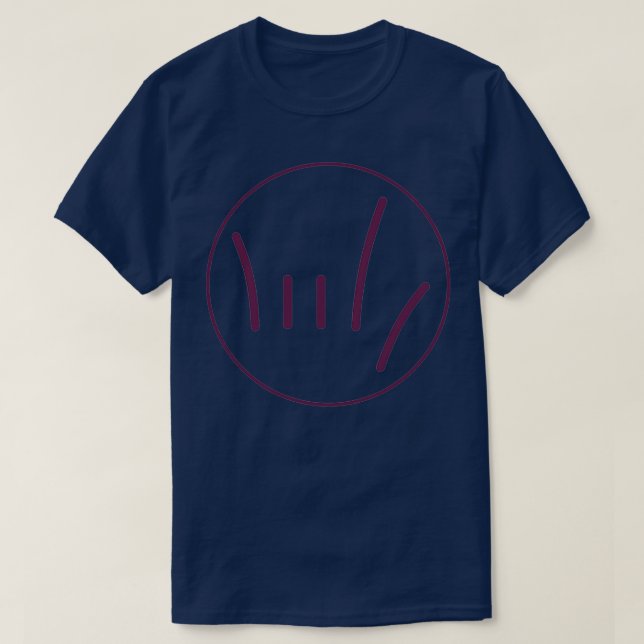 Camiseta ILY Círculo de ciruela sin relleno (Diseño del anverso)