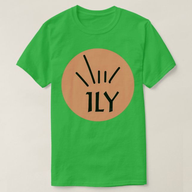 Camiseta ILY coral (Diseño del anverso)